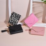 Monedero para mujer, borla, tríptico, patrón de cocodrilo, monedero, tarjetero - Imagen 6
