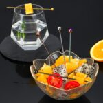10 Uds 304 agujas de fruta de acero inoxidable Dim Sum palitos decorativos pequeños, Colorful - Imagen 10