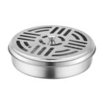 Bandeja de incienso para mosquitos de acero inoxidable, 10 Uds., caja de incienso para mosquitos ignífuga para el hogar con cubierta - Imagen 3