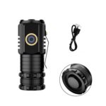 Mini linterna LED de 3 LED, recargable, resistente al agua, 2000 lm, superbrillante, Tail No Magnet
