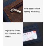 Cartera corta Baellerry de piel sintética para hombre, cartera con cremallera y ranura para varias tarjetas de gran capacidad - Imagen 5