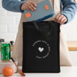 Versión vertical Bolsa de aislamiento impermeable gruesa Bolsa de almuerzo de tela Oxford Bolsa de asas, Vertical Version Love - Imagen 5