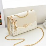 Messenger Lentejuelas Bandolera Mujer Teléfono móvil Monedero, Beige With Pendant
