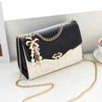 Messenger Lentejuelas Bandolera Mujer Teléfono móvil Monedero, Black With Pendant