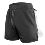 Pantalones cortos atléticos de secado rápido para hombre de una sola capa 5/10 pantalones con la ejecución de la toalla, M