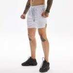 Pantalones cortos atléticos de secado rápido para hombre de una sola capa 5/10 pantalones con la ejecución de la toalla, XXL - Imagen 5