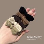 Accesorios para el cabello con lazo para mujer, banda elástica para el cabello, sin marcas de corbata, banda de goma - Imagen 3