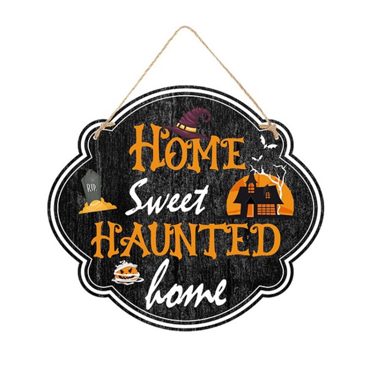 TBD0604029105.jpg Letrero de puerta de Halloween, decoración de atmósfera de terror de Casa Encantada, Home - Imagen 1