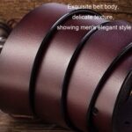 Cinturón de cuero con hebilla para hombre, banda para cintura de piel de vaca lacada retro, 115cm - Imagen 6