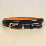 Cinturón de cintura de sección delgada para mujer Banda de cintura delgada con hebilla versátil