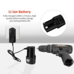 Taladro eléctrico para el hogar HILDA Taladro de iones de litio de 12 V con cargador y batería, enchufe de la UE, Plastic Packing - Imagen 5