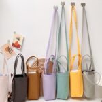 Taza de agua portátil Bolsa de café Aislamiento térmico al aire libre Cubierta de taza de lona de color sólido, Crossbody (Dark Gray) - Imagen 2