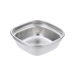 Plato cuadrado de acero inoxidable para salsa, disco para condimentos, vajilla para barbacoa, 1 Grid (Silver)