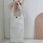 Funda protectora de lona para termo, bolsa de mano Universal para botella de agua, bolsa portátil para taza de agua, White