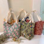 Bolso floral retro Bolso casual Bolso de pana de gran capacidad, Blue Daisy - Imagen 3