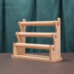 Soporte para presentación de joyería desmontable de madera maciza, estante de exhibición para almacenamiento de pulseras y brazaletes de reloj, Three Layers
