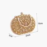 Bolso clutch de fiesta de noche con diamantes y girasoles ovalados - Imagen 3