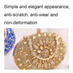 Bolso clutch de fiesta de noche con diamantes y girasoles ovalados - Imagen 4