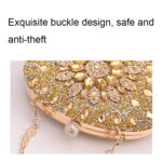Bolso clutch de fiesta de noche con diamantes y girasoles ovalados - Imagen 5