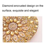 Bolso clutch de fiesta de noche con diamantes y girasoles ovalados - Imagen 6