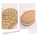 Bolso clutch de fiesta de noche con diamantes y girasoles ovalados - Imagen 8