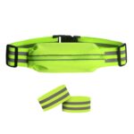 Bolso para correr para hombre y mujer, riñonera reflectante ajustable, 1 Belt+2 Arm Band