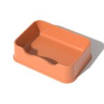 Bandeja de arena abierta Perrera de plástico para mascotas de gran capacidad, Square Orange