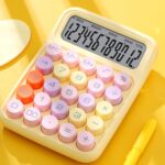 Calculadora de teclado flexible de dopamina de 12 bits Calculadora de estudiantes de oficina de color caramelo, Colorful Button Yellow