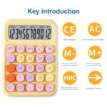 Calculadora de teclado flexible de dopamina de 12 bits Calculadora de estudiantes de oficina de color caramelo, Colorful Button Yellow - Imagen 3