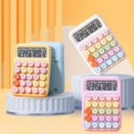 Calculadora de teclado flexible de dopamina de 12 bits Calculadora de estudiantes de oficina de color caramelo, Colorful Button White - Imagen 7