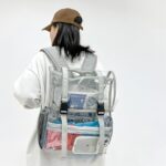Mochila de viaje impermeable al aire libre informal de gran capacidad de PVC transparente - Imagen 3