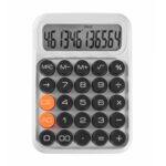 Calculadora de teclado mecánico de 12 dígitos Pantalla de calculadora de exámenes para estudiantes de oficina, Monochrome Buttons White Black