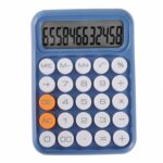 Calculadora de teclado mecánico de 12 dígitos Pantalla de calculadora de exámenes para estudiantes de oficina, Monochrome Buttons Navy Blue