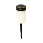 Luz de vela LED impermeable para exteriores con luz de tumbas de inducción solar, With Ground Nails White