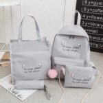 4 unids/set mochila escolar para estudiantes bolso de hombro informal para viajar al aire libre