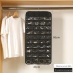 Bolsa colgante para almacenamiento de joyas de 80 rejillas, bolsa organizadora de joyas de doble cara tejida Mon, 80-grid - Imagen 2