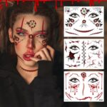 Etiqueta engomada del tatuaje impermeable de la cicatriz de Halloween pegatinas de terror de cara simulada, RM-037, RM-038, RM-039, RM-040, RM-041, RM-042, RM-043, RM-044, RM-045, RM-046 - Imagen 2