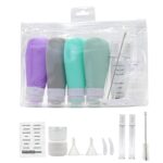 Juego de botellas de viaje para artículos de tocador 14 en 1, dispensador de champú exprimible de silicona a prueba de fugas, 90ml A Set