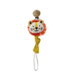 Clip de chupete para recién nacido con cadena de chupete con cabeza de animal, Lion