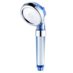 Cabezal de ducha con filtro de agua, refuerzo de filtro de algodón PP para el hogar, descarga de loto de mano, Sky Blue