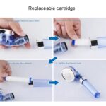 Cabezal de ducha con filtro de agua, refuerzo de filtro de algodón PP para el hogar, descarga de loto de mano, Sky Blue - Imagen 10