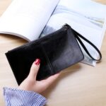 Cartera de pulsera multifuncional con ranura para múltiples tarjetas y cremallera larga para mujer