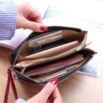 Cartera de pulsera multifuncional con ranura para múltiples tarjetas y cremallera larga para mujer - Imagen 6