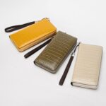 Bolso de mano largo con estampado de cocodrilo para mujer, bolso de mano con cremallera y posición para múltiples tarjetas - Imagen 2