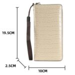 Bolso de mano largo con estampado de cocodrilo para mujer, bolso de mano con cremallera y posición para múltiples tarjetas - Imagen 3