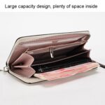 Bolso de mano largo con estampado de cocodrilo para mujer, bolso de mano con cremallera y posición para múltiples tarjetas - Imagen 4