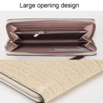 Bolso de mano largo con estampado de cocodrilo para mujer, bolso de mano con cremallera y posición para múltiples tarjetas - Imagen 6