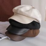 Boina de mujer Otoño Literario Retro Newsboy Hat Octagonal Girl Cap, Free Size - Imagen 3