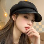 Boina de mujer Otoño Literario Retro Newsboy Hat Octagonal Girl Cap, Free Size - Imagen 5