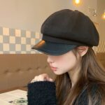 Boina de mujer Otoño Literario Retro Newsboy Hat Octagonal Girl Cap, Free Size - Imagen 7